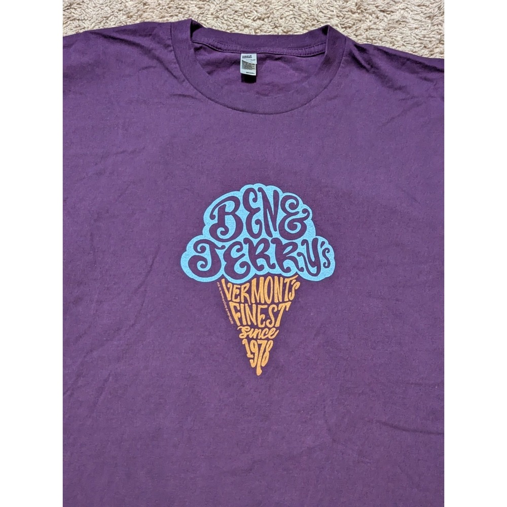 Ben & Jerrys Graphic T Shirt Tee Mens Sz 2XL Ice Cream Cone Vermonts Finest 2017